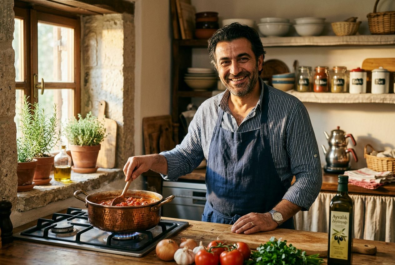 Ilhan Kaya in her kitchen